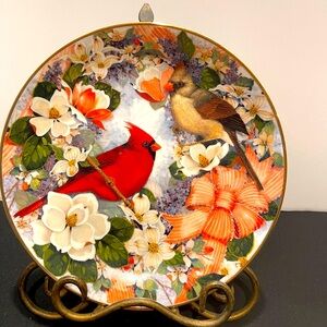Vintage Franklin Mint Plate Cardinals in the Blossoms #RT0100
